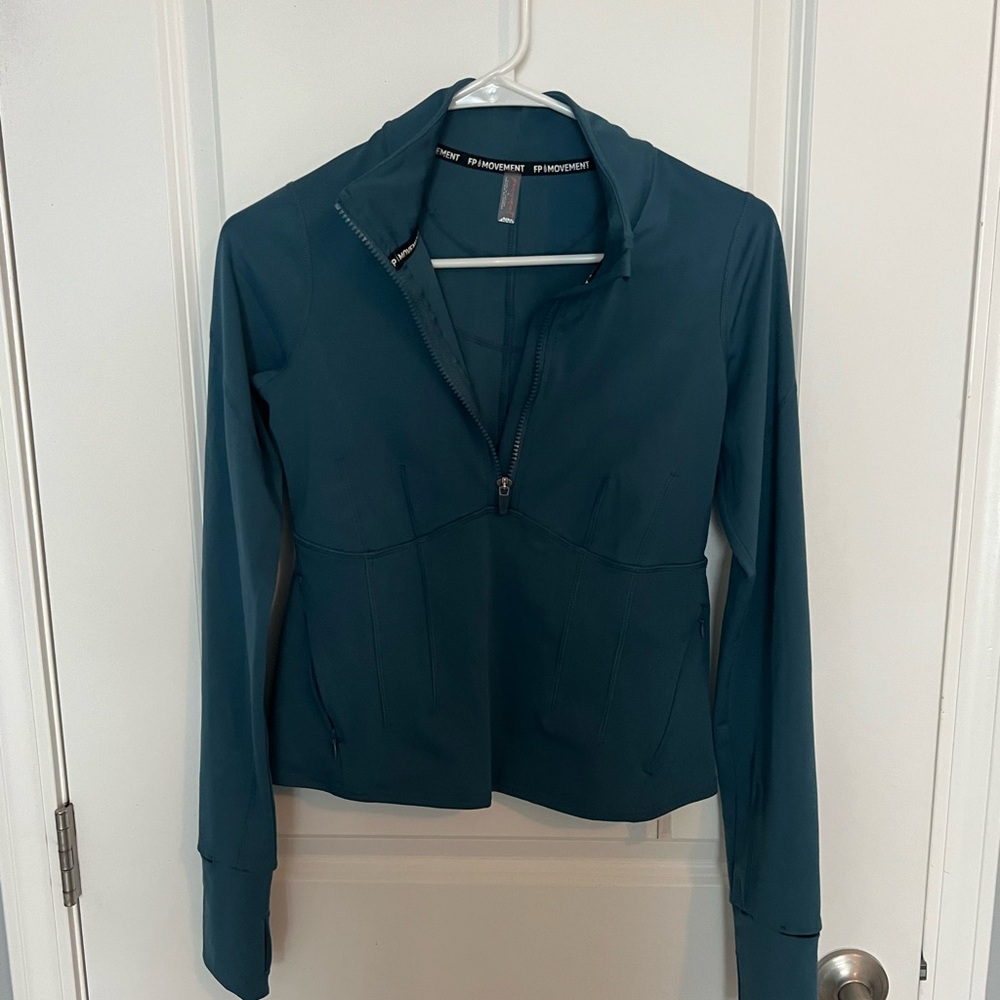 FP Movement by Free People Teal Size Small Half Zip Run the Course